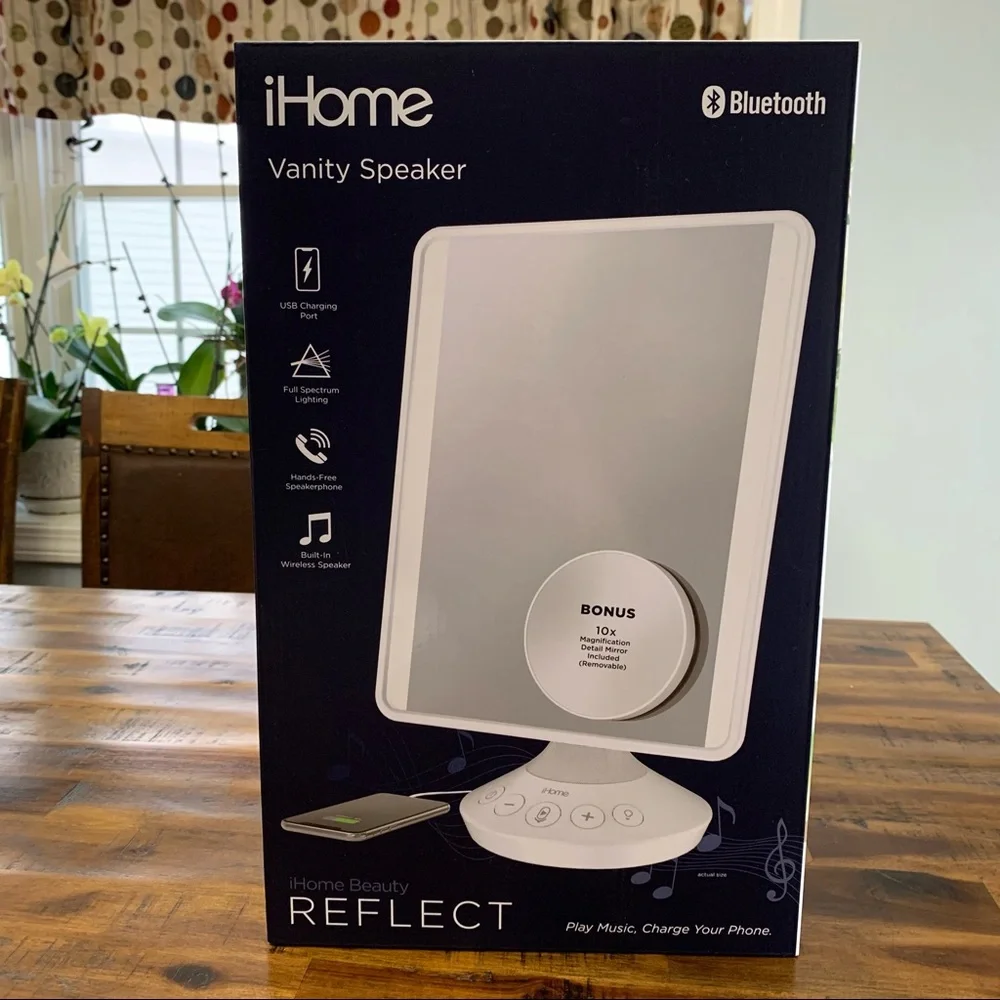 NIB iHome Reflect Vanity Mirror Bluetooth Speaker